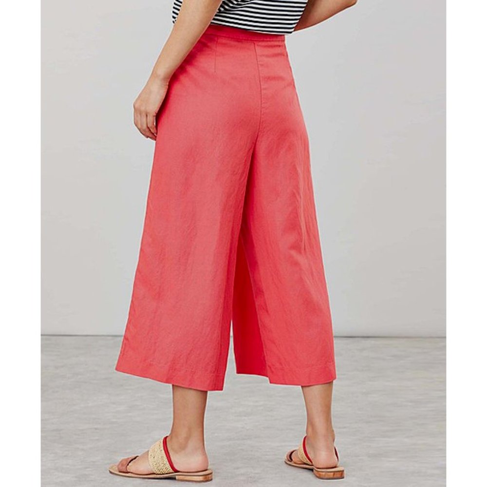 NWT Womens Size 10 Joules Alexi Crop Palazzo Wide-leg Pants in Bright Poppy - Picture 2 of 5